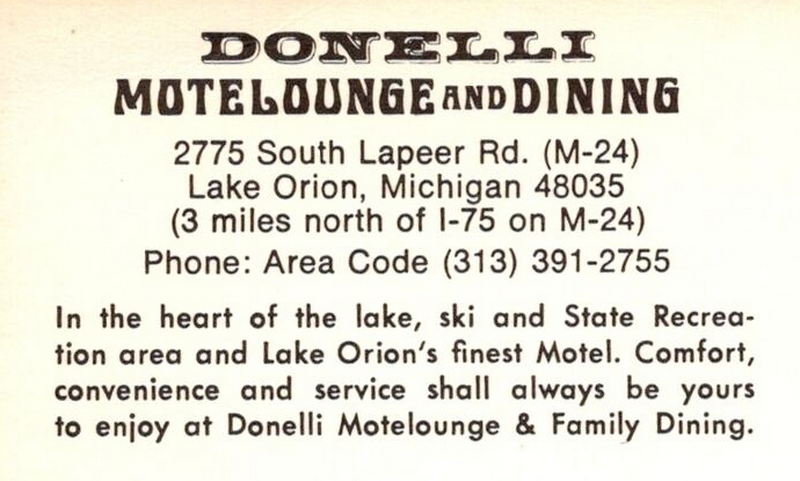 Donelli Motel Lounge and Dining - Vintage Postcard (newer photo)
